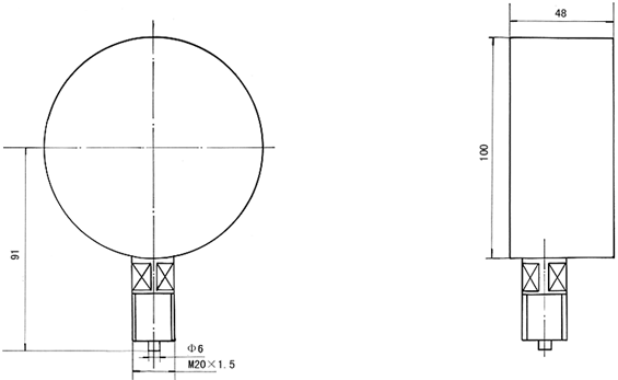 WX-YE-100膜盒压力表外形尺寸