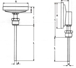 WSS系列双金属温度计外形尺寸（1）