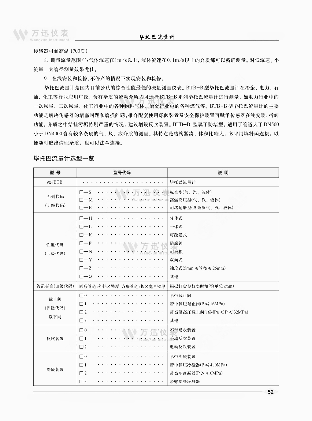 毕托巴流量计选型图